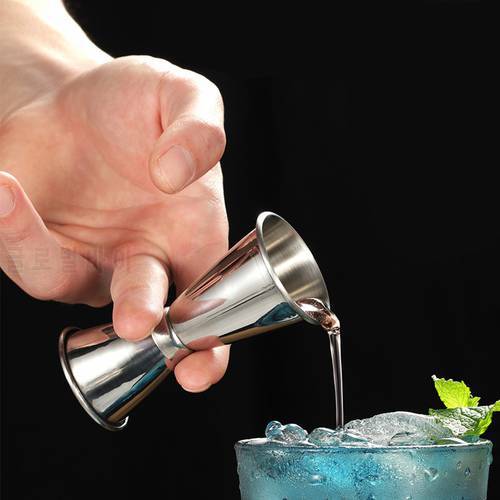 Stainless Steel Cocktail Shaker Measure Cup Dual Shot Drink Spirit Measure Jigger Kitchen Gadgets 15/30ml or 25/50ml