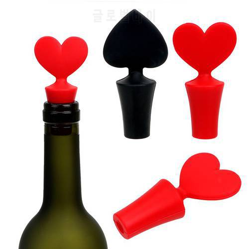 Silicone Wine Beer Bottle Stopper Creative Poker Shape Cork Drink Sealer Plug Bar Seal Barware Bar Tools Party Supplies