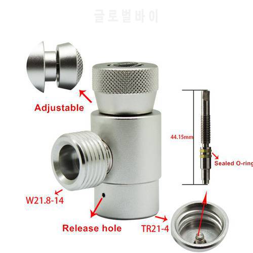 CO2 Gas Filling Refill Adapter Connector W21.8-14 For Sodastream Soda Maker Tank- Silver Tools Accessories Replacement Wholesale