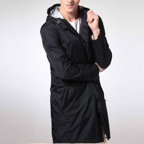 FreeSmily Korean style outdoor Universal raincoat trend waterproof adult trench coa long hiking fashion siamese poncho thin