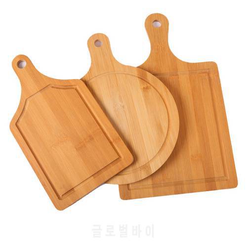New Round Wooden Cutting Board Kitchen Cutting Board With Handle Solid Wood Food Board Pizza Bread Fruit Can Hang Cutting Board