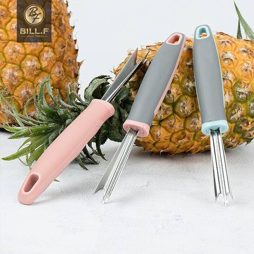 Stainless steel pineapple special knife, peel pineapple skin, dig pineapple eyes, silicone anti-skid handle, fruit shop tools
