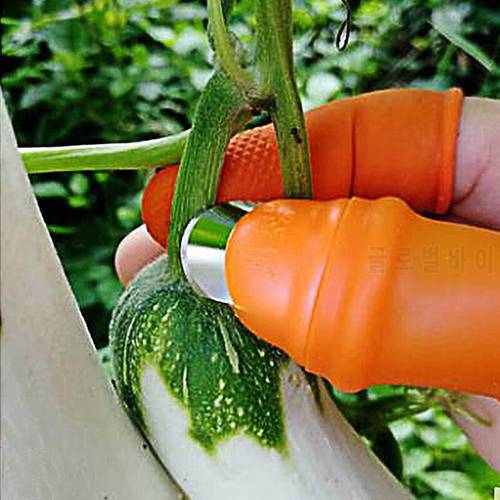 HEMAN Garden Farm Fruit Vegetable Picker Thumb Picking Knife Pruning Sheers Silicone Finger Gloves for Garden Orchard