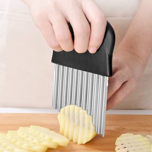 Potato Cutter Chips French Fries Chopper Maker Peeler Wave Cut Dough Fruit Vegetable Knife Serrated Blade French Fry Maker Tools