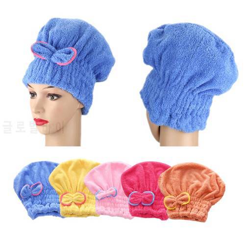 Microfibre Quick Hair Drying Bath Towel Spa Bowknot Wrap Towel Cap Bathroom Accessories Bonnets For Women Designer Shower Cap