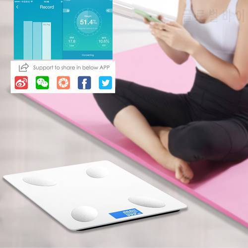 Smart Electronic ​BMI Scale Bluetooth Body Fat Scale LED Digital Wireless Bathroom Weight Scale Body Composition Analyzer App