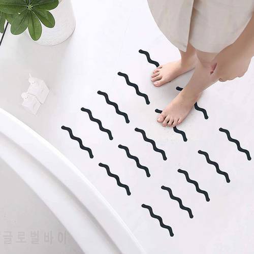 12/24PCS Bathroom Non-slip Sticker Transparent Black Decal Shower Stickers Bath Safety Strips For Bathtubs Showers Stairs Floors