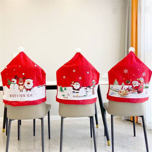 Christmas Chair Covers Santa Printed Elastic Stretch Dining Chairs Chair Slipcover Kitchen Seat Cover Home Decor Hogar Sillas