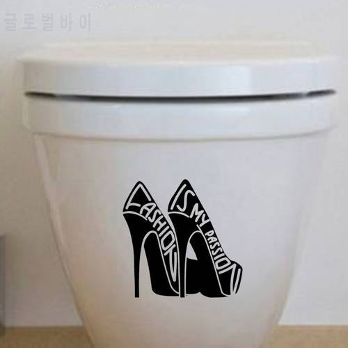 Fashion Shoes Woman Vinyl Wall Decals Toilet Stickers Home Decor 6WS0173