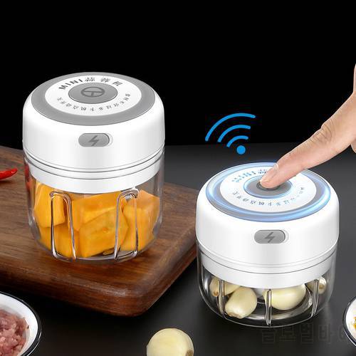 Mini Food Processor Wireless Vegetable Chopper Portable Electric Garlic Masher USB Charging Mincer 100/250ml Kitchen Crusher