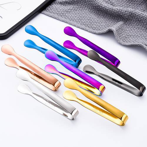 Stainless Steel Ice Tongs with Smooth Edge Cube Sugar Tongs for Tea Party Coffee Bar Food Serving Kitchen Accessories