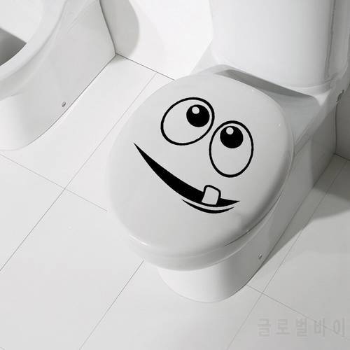 1PC Funny Smile Wall Stickers Waterproof Anti-Static Toilet Stickers For Household Bathroom Living Room Decor Art Mural Stickers