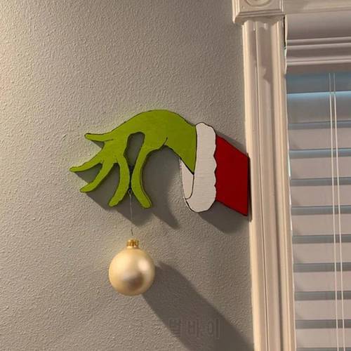Christmas Thief Hand Cut Out Christmas Thief Grinchs Hand Decorations Thief Hand Decal Wall Stickers Home Decor