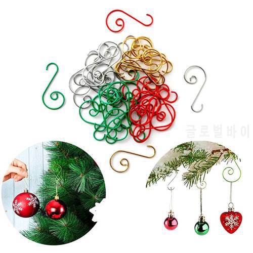 20pcs Metal Hook Christmas Ornaments Hanging Pendants Xmas Tree Decor 2020 Navidad New Year Christmas Decoration Party Supplies