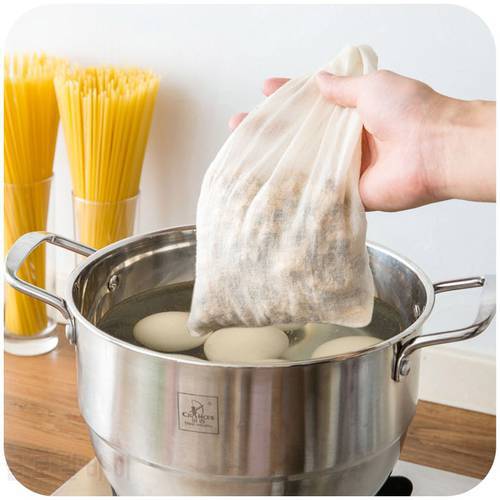 Cotton Cloth Bag Locking Spice Strainer Mesh Filter Chinese Medicine Herbal Ball Kitchen Cooking Tools Colander Soup Tea Bag 1Pc