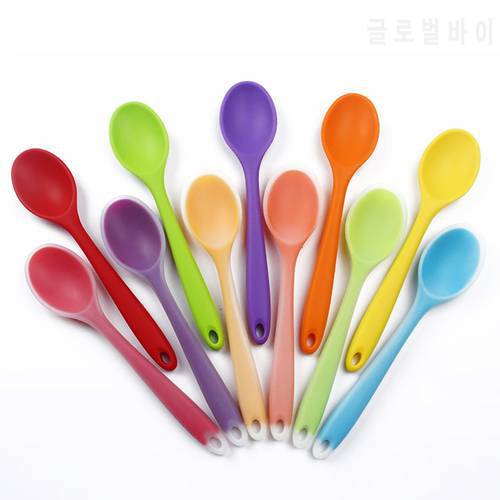 Colorful Silicone Spoon Heat Resistant Easy To Clean Non-stick Rice Spoons High Temperature Spoon Tableware Utensil Kitchen Tool