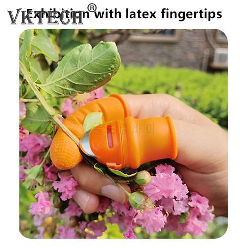 Silicone Thumb Knife Finger Protector Vegetable Harvesting Knife Garden Plant Metal Blade Scissors Separator Cutting Rings