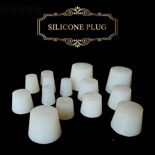 Home Brew Wine Stoppers Silicone Plug With Hole For Airlock Valve Bubbler Grade Silicone Rubber Stopper Brewing tool acces