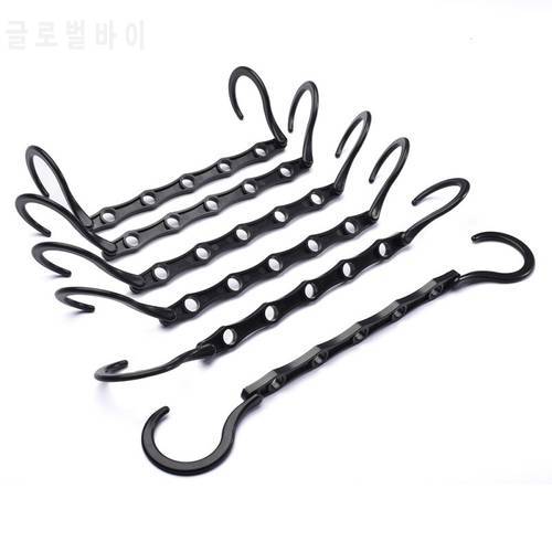1pc Multi-port Support Circle Clothes Hanger Clothes Drying Rack Multifunction Space Saving Hanger Black Clothes Hanger