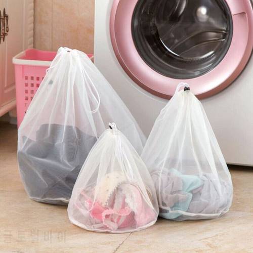 3 Size Drawstring Laundry Bag Mesh Bag For Bra Underwear Socks Foldable Mesh Wash Bag For Household Wash Bag Laundry Accessories
