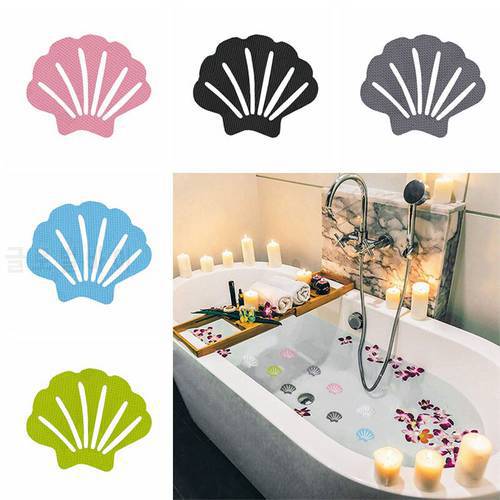 10pcs Stair Steps Anti-Slip Rubber Bathroom Bathtub Shell-Shaped Non-Slip Stickers With Bathroom Shower Anti-Slip Safety Decals