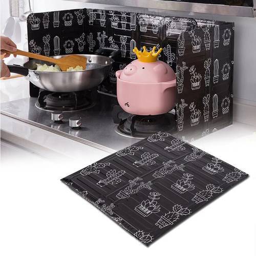 Aluminum Kitchen Gas Stove Baffle Plate Foldable Kitchen Frying Pan Oil Splash Protection Cover Counter Screen Kichen Accessory