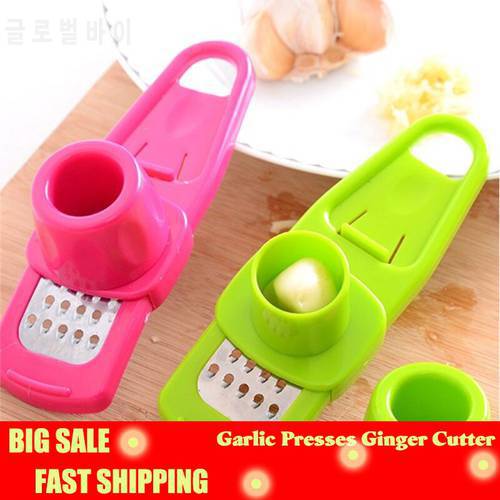 Kitchen Stainless Steel PP Garlic Presses Ginger Cutter Candy Plastic Grinding Tool Planer Colorful Grater Grinder
