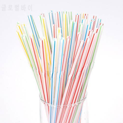 100pcs/Pack Drinking Straws PP Milk Tea Coffee Drinks Straws Disposable Colourful Drink Straw Practical Kitchen Bar Accessories