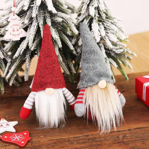 Christmas Trees Gnomes Plush Santa Doll Pendant Hanging Xmas Gonk Dwarf Elf Decoration Gifts Ornaments Party Decoration
