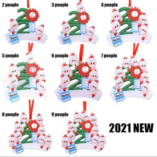 2021 Survived Family Ornament Resin Xmas Decoration Commemorate Quarantined at Home Personalized Tree Christmas Ornam