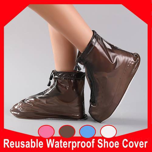 Reusable Rain Shoe Waterproof Shoes Boots Cover Overshoes for Rain Snow Weather Outdoor Cycling Travel Women and Men