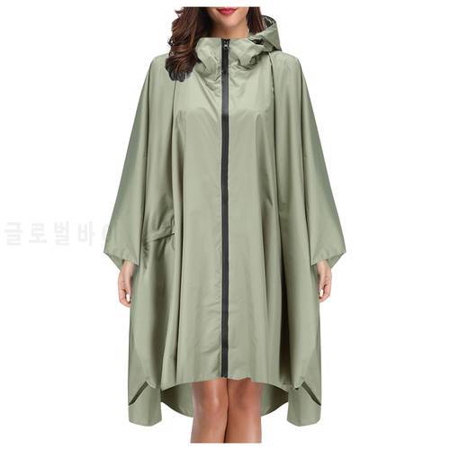 6 Colors Rainwear Black Trench Coat Fashion Style Hooded Women Men Unisex Raincoat Outdoor Rain Poncho Waterproof Rain Coat