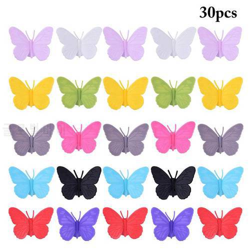 30 Pcs/Set Creative Butterfly Wine Glass Charm Silicone Suction Cup Drink Tag Decor For Birthday Party Wedding Event Accessories