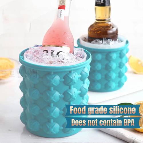 Portable Silicone Ice Bucket Champagne Whisky Beer Ice Cube Maker Bucket Wine Ice Cooler Beer Kitchen Tools Kitchen Accessories