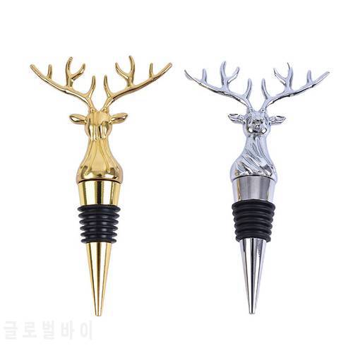 1Pcs Stainless Steel Deer Stag Head Wine Pourer Unique Wine Bottle Stoppers Wine Aerators Bar Tools With Box