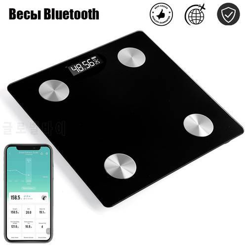 Bluetooth Body Scale BMI Smart Electronic Bathroom Floor Scale With LCD Digital Weight Balance Body Fat Indicators Analyer Scale