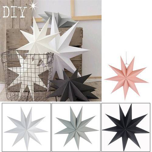 30cm Xmas Hanging 3D Paper Star Festival New Year Lantern Decor For Home Halloween Christmas Party Ornaments Decoration