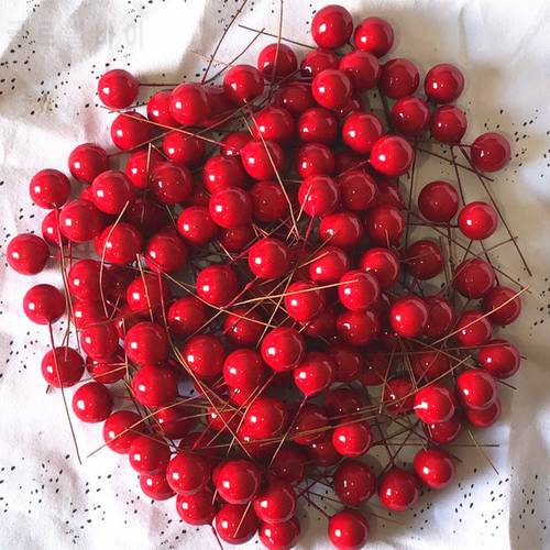 10/50/100pcs 12mm Berry Christmas Artificial Decoration Simulation Red Ball Ornament Fake Foam Fruit For Wreath DIY Home Decor