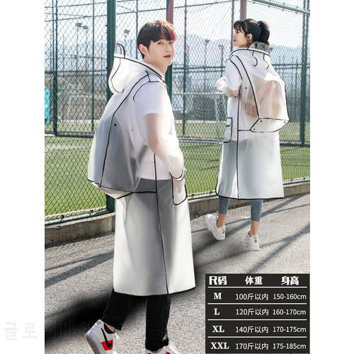 New Fashion Women Transparent Plastic Girls Raincoat Travel Waterproof Rainwear Man Poncho Outdoor Rain Coat Carry Backpack