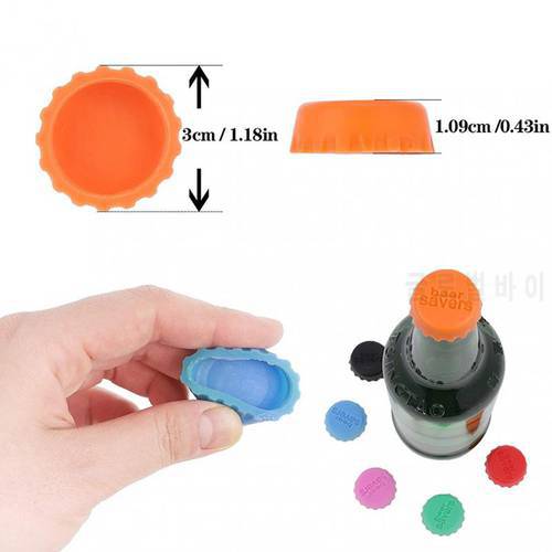 12pcs/lot Silicone Beer Bottle Cap Reuse Candy Color Fresh-keeping Wine Bottle Cover Good Seal Creative Kitchen Gadgets