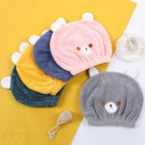 Cartoon Animals Shower Cap Breathability Hair Turban Quickly Towel Drying Towel Hats for Women Sauna Bathroom Accessories