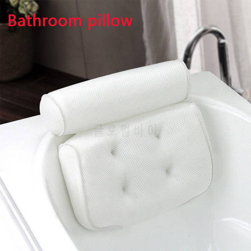 3D Mesh Spa Non-Slip Cushioned Bath Tub Spa Pillow Bathtub Head Rest Pillow With Suction Cups For Neck And Back Bathroom Supply