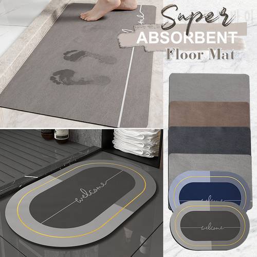 Bathroom Rug Super Absorbent Bath Mat Non-slip Kitchen Rugs Living Room Carpet Easy To Clean Door Mat Alalfombra De Bano