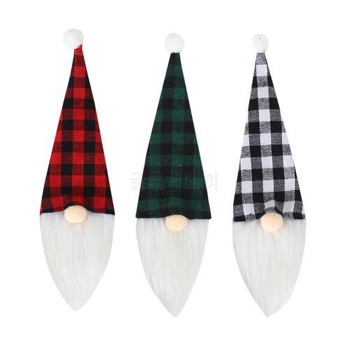 2022 New Year Christmas Wine Bottle Cap Linen Check Stripe Dust-proof Decorations Home Dinner Decoration Christmas Gifts L5