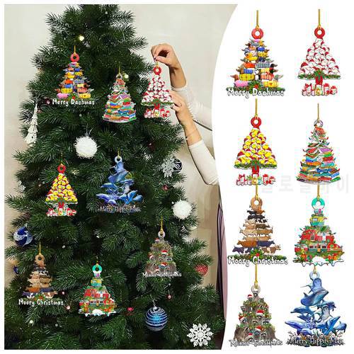 Christmas Ornament Wooden Hanging Pendants Xmas Tree Bell Christmas Decorations For Home New Year Party Decor Accessories L5