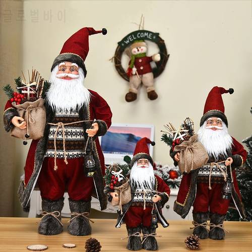 2022 New Year Big Santa Claus Doll Children Xmas Gift Christmas Tree Decorations for Home Wedding Party Supplies 30/45/60cm 1pcs