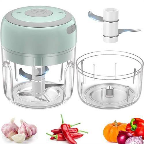 100/250ml Mini USB Wireless Electric Garlic Masher Press Mincer Vegetable Chili Meat Grinder Food Chopper Kitchen Tools
