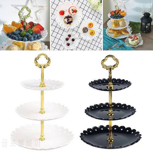 3 Layer Cake Stand Fruit Plate Tray Display Cupcake Holder Shelf Stackable Detachable Birthday Party Wedding Dessert Holder