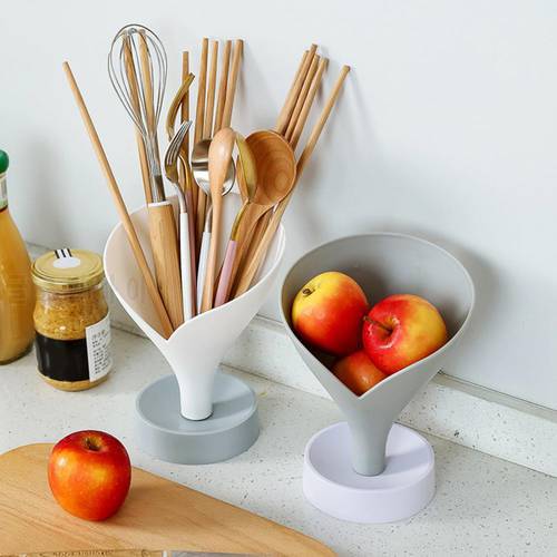 Plastic Funnel Chopstick Holder Filter Fruit Vegetable Drainer Basket Drain Rack Fruit Vegetable Strainer Shelf Kitchen Decor