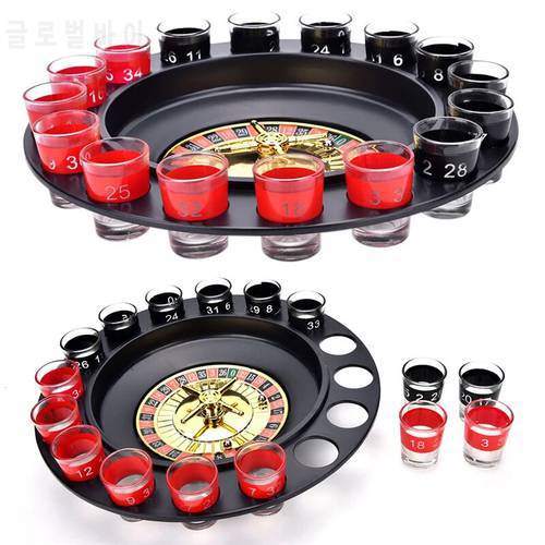 Hot sale 16pcs transparent glass bar Russian turntable shooting glass wine glass roulette game shooting glasses bar funny tool
